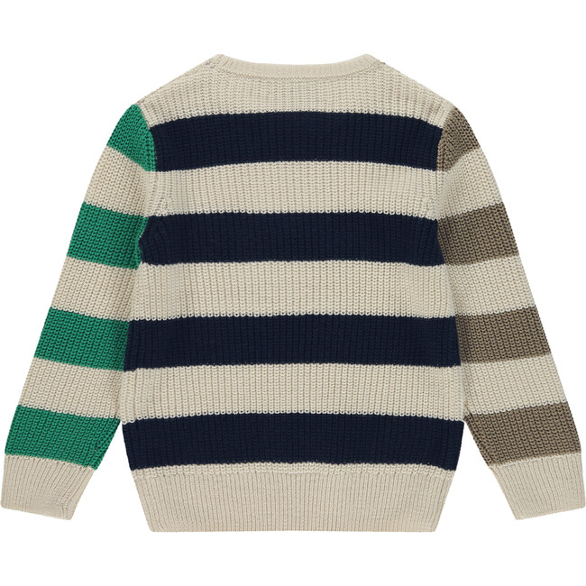 Multi-Stripe Knit Sweater, Bone