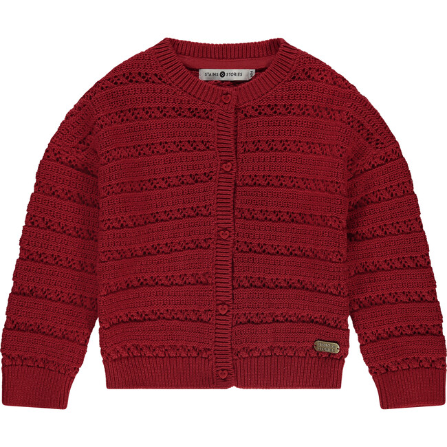 Knit Cardigan, Red