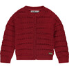 Knit Cardigan, Red - Cardigans - 1 - thumbnail