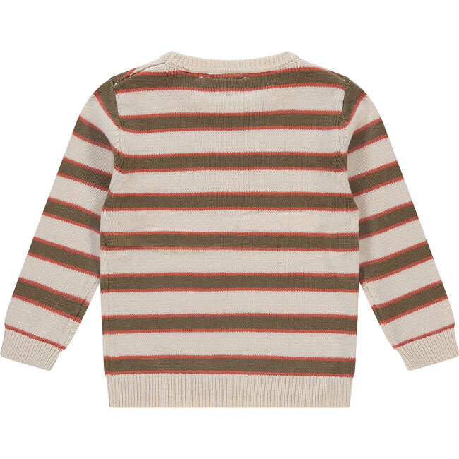 Multi-Stripe Knit Sweater, Off White