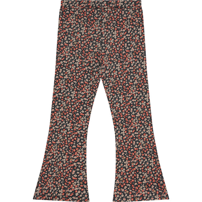 Multi-Floral Print Flare Leggings, Antra