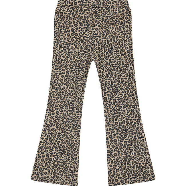 Leopard Print Flare Leggings, Beige