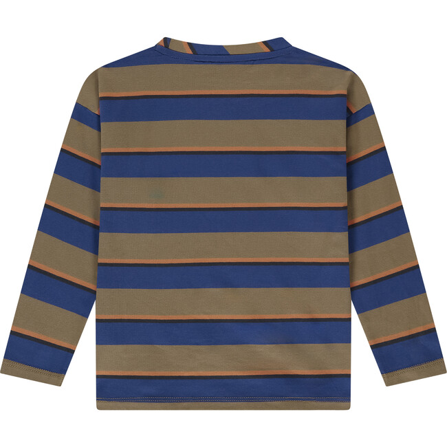 Multicolor Stripe Long Sleeve T-Shirt, Camel