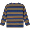 Multicolor Stripe Long Sleeve T-Shirt, Camel - T-Shirts - 2