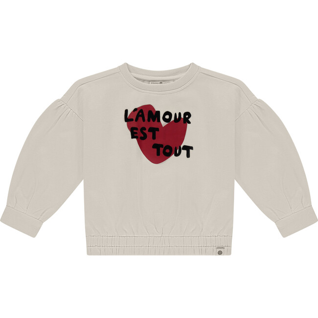 French Heart Crewneck Sweatshirt, Pearl