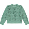 Intricate Knit Sweater, Mint - Sweaters - 1 - thumbnail
