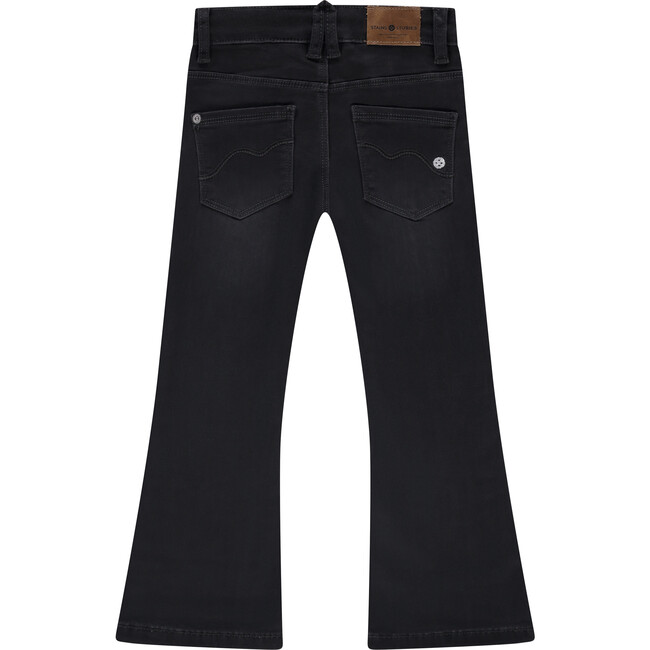 Flared Denim Jeans, Dark Grey Denim