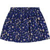 Allover Floral Print Skirt, Cobalt - Skirts - 1 - thumbnail