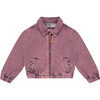 Acid Wash Denim Bomber Jacket, Purple - Jackets - 1 - thumbnail