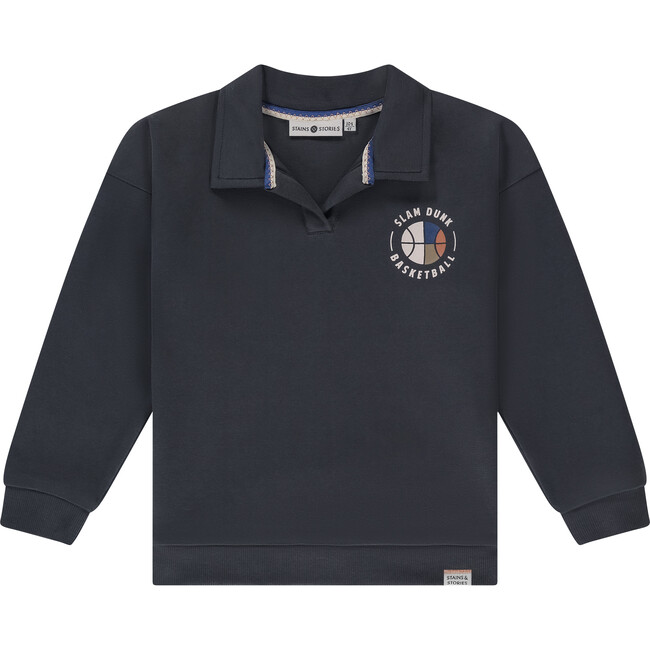 Basketball Emblem Polo Sweatshirt, Antra