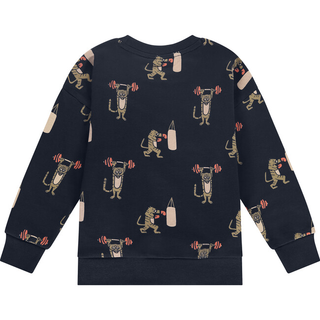 Allover Tiger Boxer Print Sweatshirt, Night