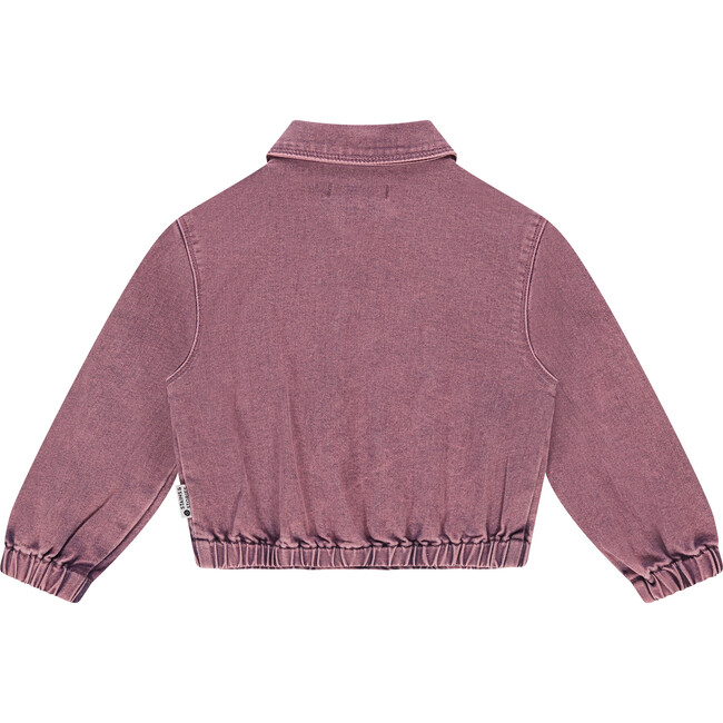 Acid Wash Denim Bomber Jacket, Purple