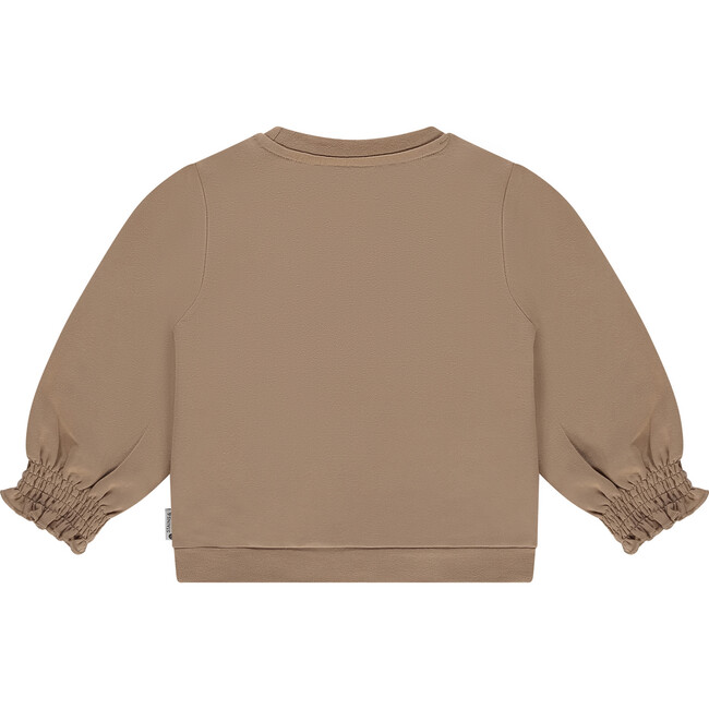 Leopard Accent Crewneck Sweatshirt, Caramel