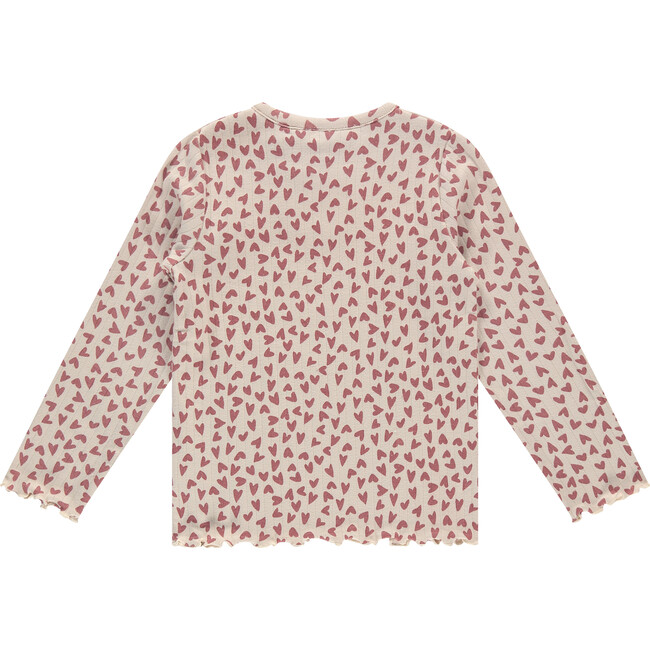 Allover Heart Ribbed Long Sleeve, Pearl