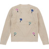 Embroidered Flower Knit Cardigan, Cream - Cardigans - 2