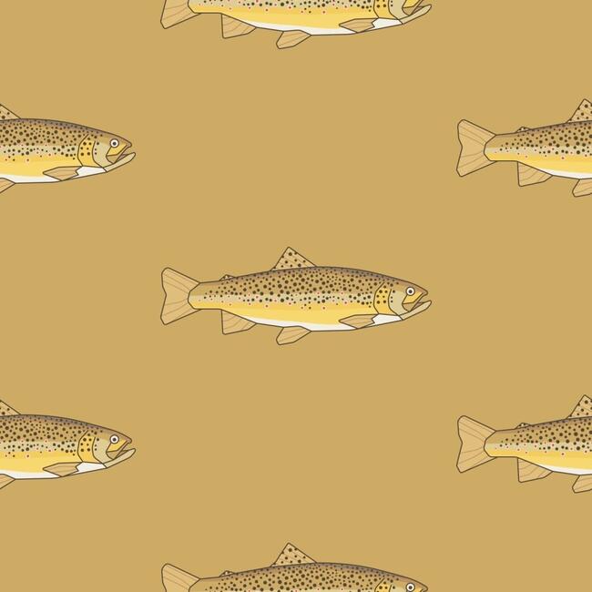 Gold Trout Traditional Wallpaper - Wallpaper - 3
