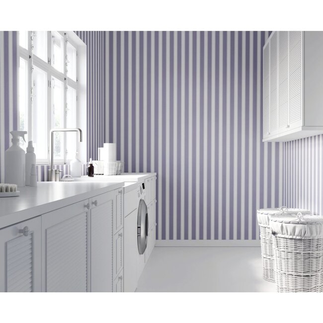 Lavender Stripes Traditional Wallpaper