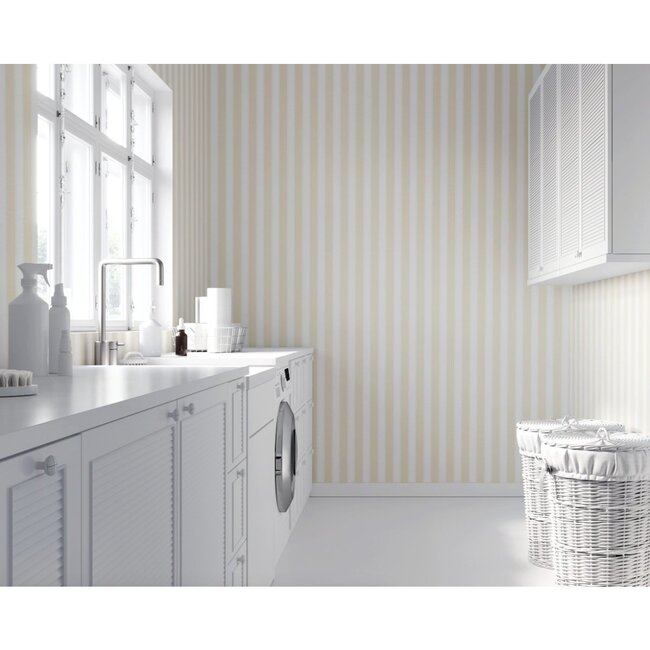 Buttercream Stripes Traditional Wallpaper
