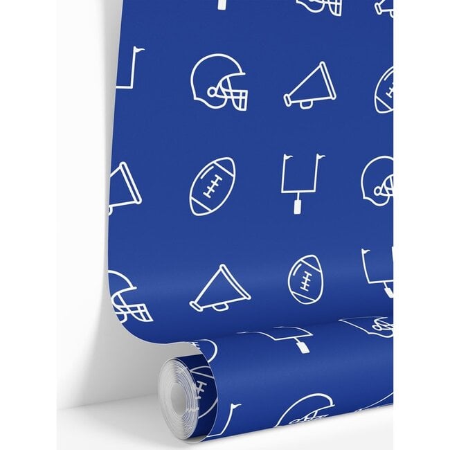 Royal & Grey Football Traditional Wallpaper - Wallpaper - 1