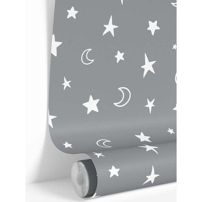 Ash Grey Stars Traditional Wallpaper - Wallpaper - 1
