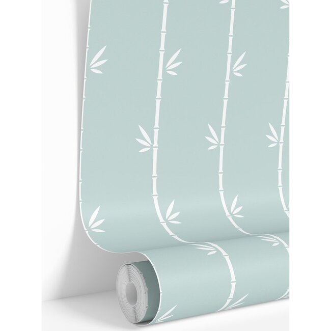Light Green Bamboo Traditional Wallpaper