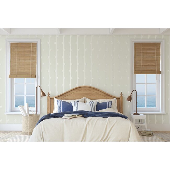 Lime Green Bamboo Traditional Wallpaper