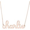 Doodle Script Nameplate Necklace, Rose Gold - Necklaces - 1 - thumbnail