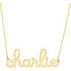Doodle Script Nameplate Necklace, Yellow Gold - Necklaces - 1 - thumbnail