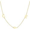 Block Initials Station Necklace, Yellow Gold - Necklaces - 1 - thumbnail