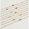 Classique Birthstone Paperclip Necklace, Yellow Gold - Necklaces - 2 - thumbnail