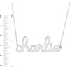 Doodle Script Nameplate Necklace, White Gold - Necklaces - 2