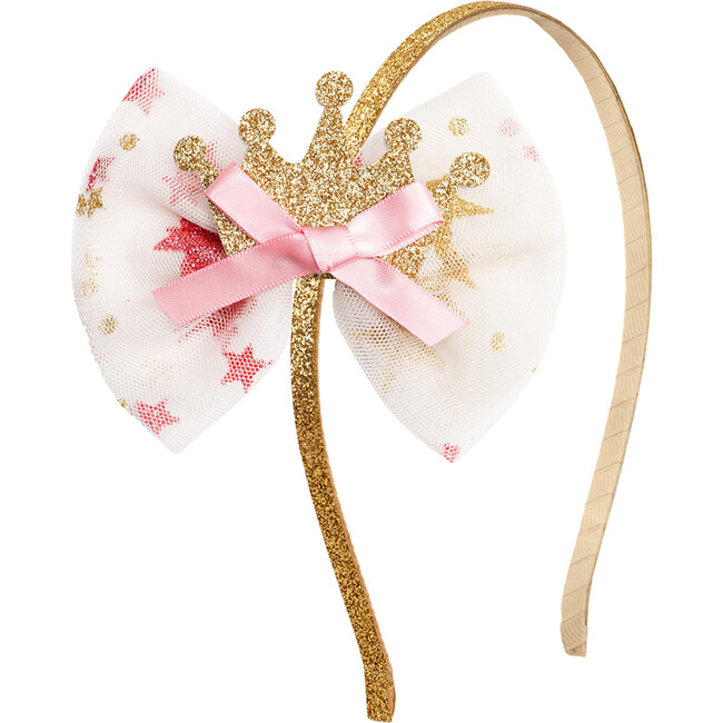 Princess Crown Tulle Bow Headband, Multi