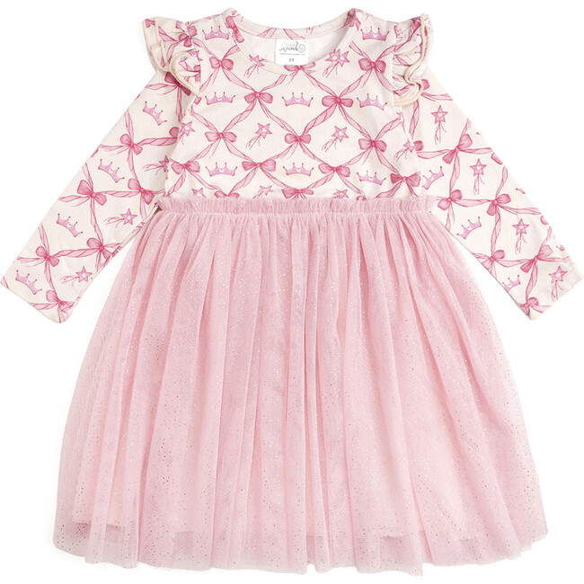 Princess Coquette Long Sleeve Tutu Dress, Multi