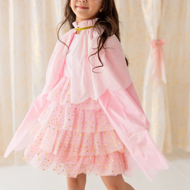 Pink Princess Tiered Cape, Pink - Costume Accessories - 3