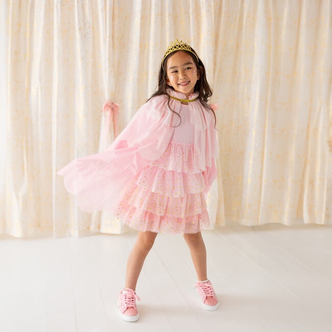Pink Princess Tiered Cape, Pink - Costume Accessories - 4