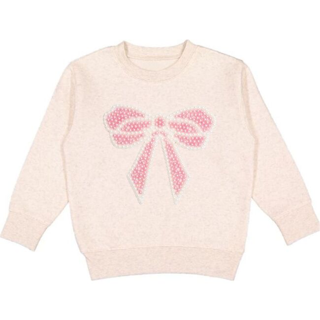 Pearl Bow Patch Sweatshirt, Natural