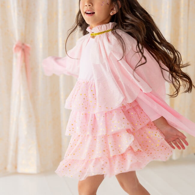 Pink Princess Tiered Long Sleeve Tutu Dress, Pink - Dresses - 4