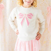 Pearl Bow Patch Sweatshirt, Natural - Sweatshirts - 3 - thumbnail