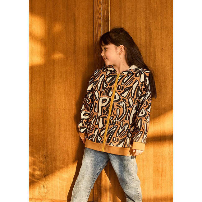 Abstract Alphabet Zip Hoodie, Multi - Sweatshirts - 3