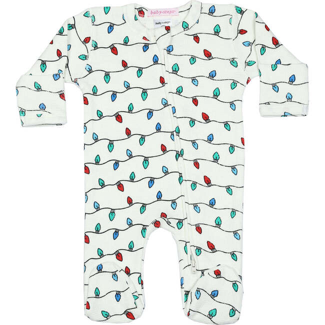 Baby Zipper Thermal Footie, Christmas Lights, Holiday Collection