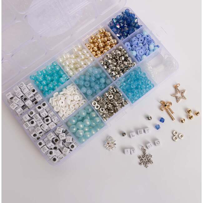 Winter Holiday Silver & Blue DIY Letter Bead Kit