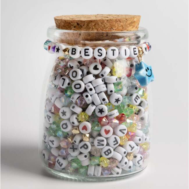 Bestie Bead Kit with Multicolor Crystals Letter Beads and Ceramic Star Charm