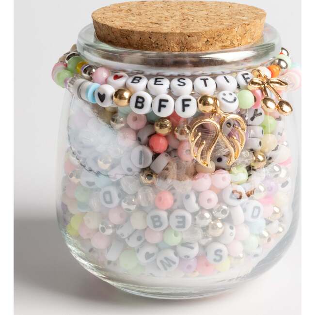 Bestie Bead Kit with Letter Beads Pastel Mix and Winged Heart Charm