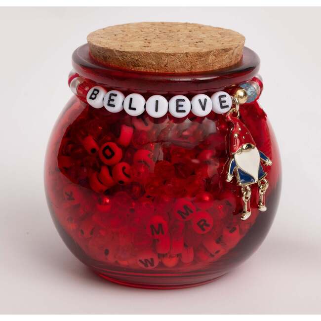 Believe Gnome Charm DIY Red Bead Jar