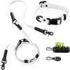 Luna 8FT Adjustable 6-in-1 Waterproof Hands Free Leash and Collar with LED Flashlight, Bag Dispenser, and Poop Bag Holder, White/Black - Collars, Leashes & Harnesses - 1 - thumbnail
