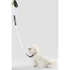 Luna 8FT Adjustable 6-in-1 Waterproof Hands Free Leash and Collar with LED Flashlight, Bag Dispenser, and Poop Bag Holder, White/Black - Collars, Leashes & Harnesses - 6