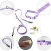 Luna 8FT Adjustable 6-in-1 Waterproof Hands Free Leash and Collar with LED Flashlight, Bag Dispenser, and Poop Bag Holder, Purple/Light Purple - Collars, Leashes & Harnesses - 4