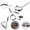 Luna 8FT Adjustable 6-in-1 Waterproof Hands Free Leash and Collar with LED Flashlight, Bag Dispenser, and Poop Bag Holder, Grey/Black - Collars, Leashes & Harnesses - 4