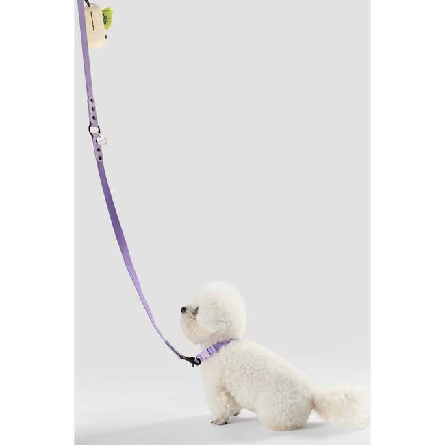 Luna 8FT Adjustable 6-in-1 Waterproof Hands Free Leash and Collar with LED Flashlight, Bag Dispenser, and Poop Bag Holder, Purple/Light Purple - Collars, Leashes & Harnesses - 6