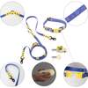 Luna 8FT Adjustable 6-in-1 Waterproof Hands Free Leash and Collar with LED Flashlight, Bag Dispenser, and Poop Bag Holder, Dark Blue/Yellow - Collars, Leashes & Harnesses - 4